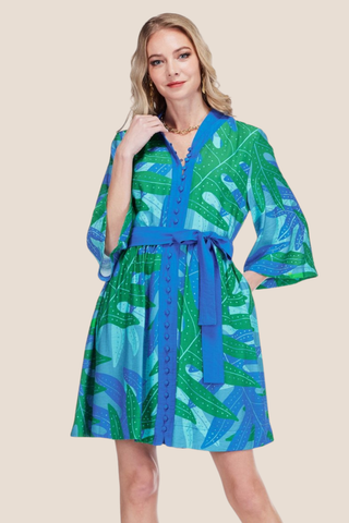 Trim Buttons Dress