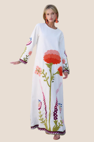 Floral Embroidered Kaftan