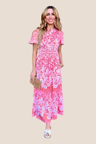 Eloise Dress in Poppy Pink