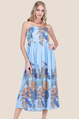 Blossom Gathers Tube Dress