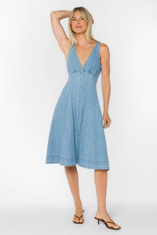 Xenia Sleveless Denim Dress