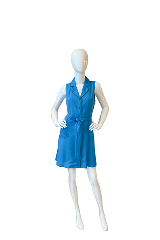 Contrast Trimmed Flared Dress