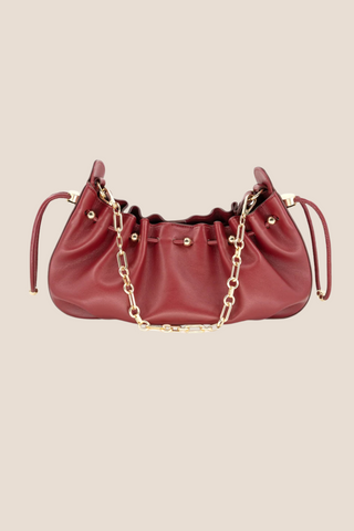 Burgundy Gold Chain Purse