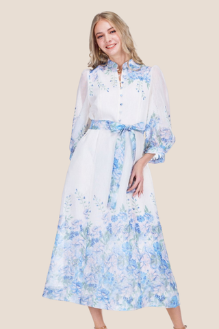 Wildflower Stand Collar A-Line 50" Dress