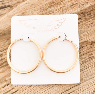 Medium Brushed Gold Hoop 40MM