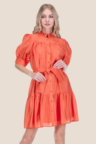 Puff Sleeve Shirt Dress