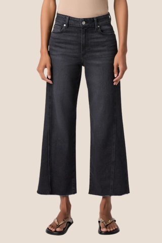 Anessa W/ Twisted Outseam Panel + Raw Hem - Ink Black