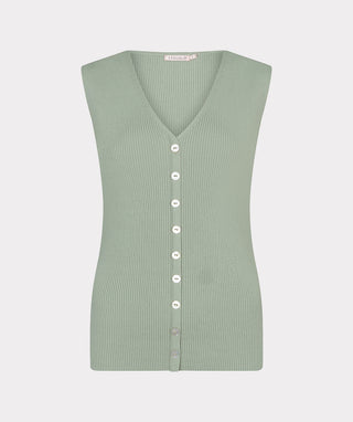 Sleeveless Soft Green Knit Tank