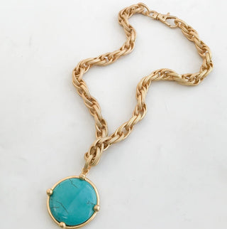 Studded Bezel on Twisted Etched Chain
