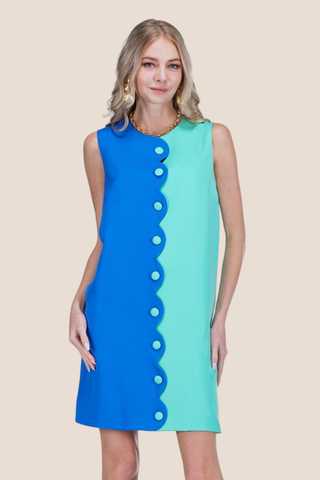 Scallop Contrast Dress