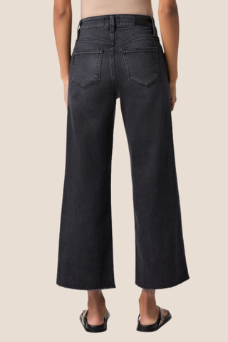 Anessa W/ Twisted Outseam Panel + Raw Hem - Ink Black