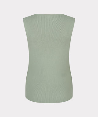 Sleeveless Soft Green Knit Tank