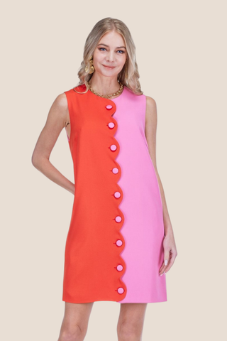 Scallop Contrast Dress