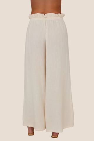 Cotton Gauze Drawstring Pants