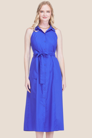 Bloom Fitted Halter Shirtdress