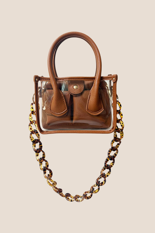 The Molly Saddle Stadium Bag - Clear/Brown