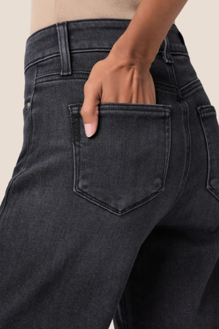 Anessa W/ Twisted Outseam Panel + Raw Hem - Ink Black