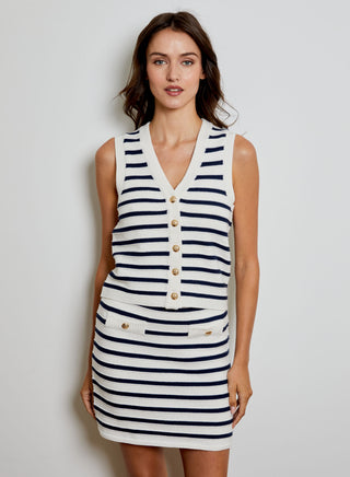 Welt Pocket Striped Skirt