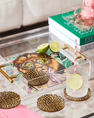 Louis the Lion Acrylic Tray with Gold Handles