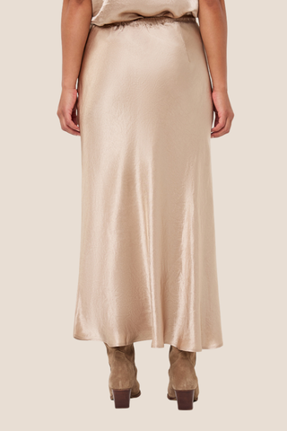 Long Acetate Skirt Sand