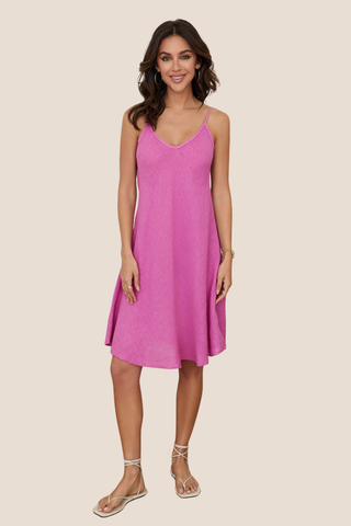 Linen Midi Slip Dress