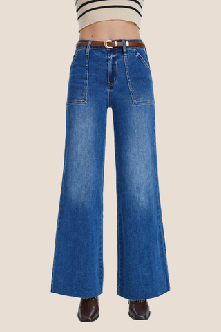 High Rise Wide Leg Dark Indigo Denim