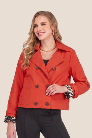 Short Trench Jacket Flame