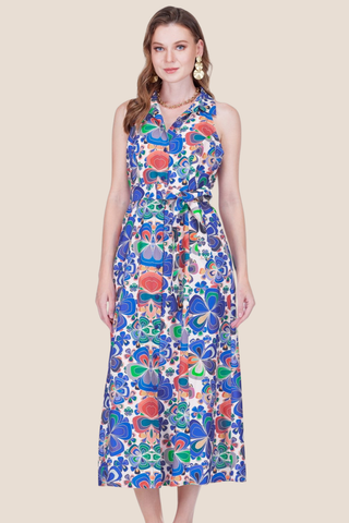 Bloom Fitted Halter Shirtdress