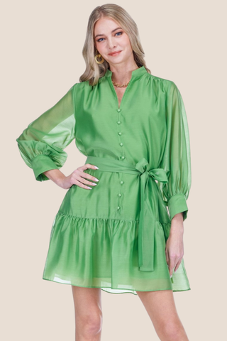 Front Split Buttons Dress
