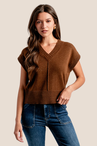 Gwyneth Vest Espresso Sweater