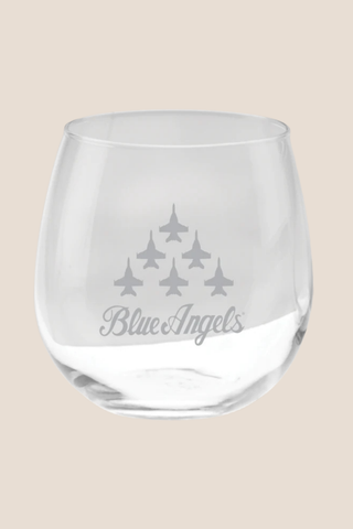 Stemless Blue Angel Wine Glasses Set of 2
