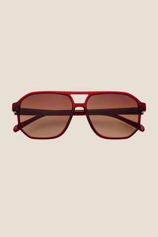 Billie Unisex Aviator Sunglasses - Dark Cherry