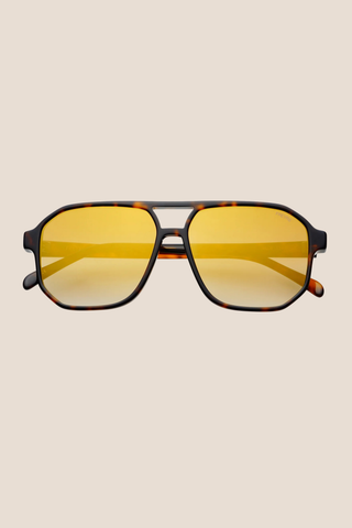 Billie Unisex Aviator Sunglasses - Tortoise / Gold Mirror