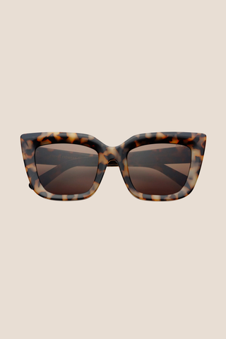 Portofino Acetate Oversized Cat Eye Sunglasses - Milky Tortoise