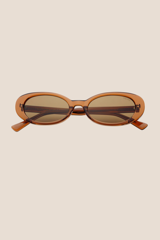 Mimi Acetate Oval Sunglasses - Brown