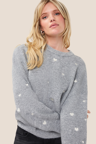 Grey Sweater Hearts