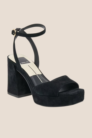 Felicia Onyx Black Suede Heels