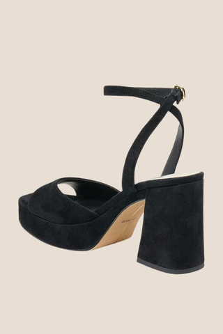Felicia Onyx Black Suede Heels