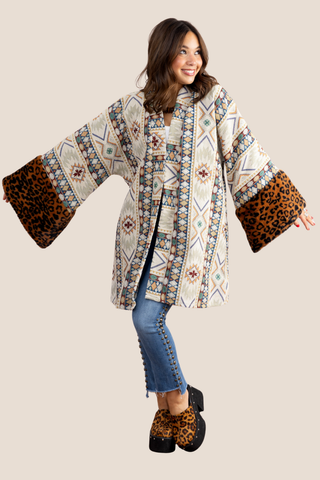 Peyton Aztec Leopard Coat
