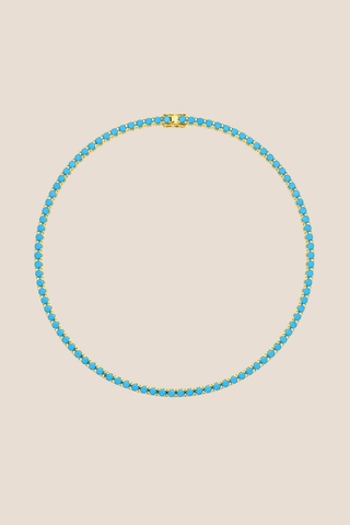 18K Turquoise Tennis Necklace