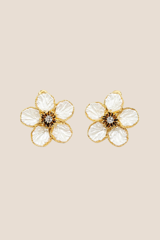 Floral Pearl Stud Earrings