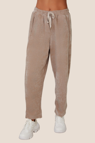 Drawstring Waffle Pattern Sweat Pant