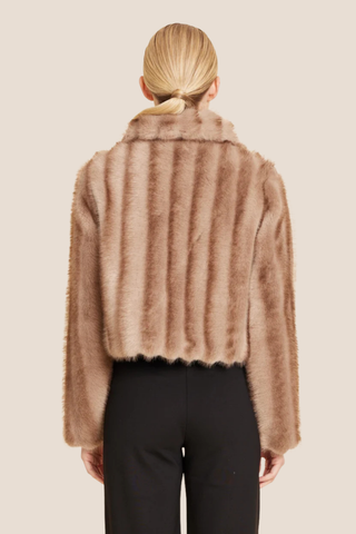 Mocha Multi Faux Fur Jacket