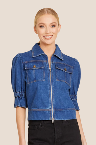Denim Shortsleeve Zip Jacket