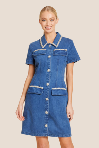 Rhinestone Denim Dress