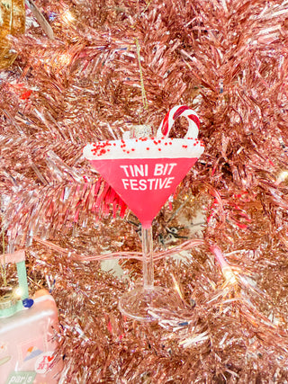 Tini Bit Festive Martini Glass Ornament