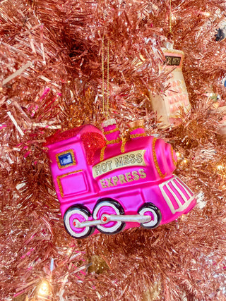 Hot Mess Express Train Glass Ornament