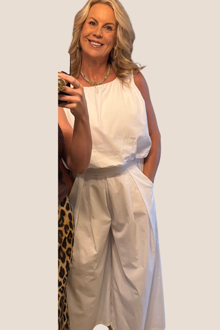 Cotton Poplin Sleeveless Bubble Top