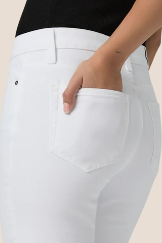 High Rise Laurel Canyon 32" w/Raw Hem Crisp White