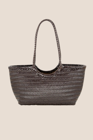 Brown Woven Leather Handbag